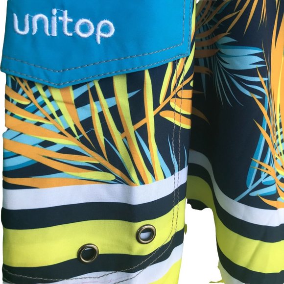 Unitop Mens Multicolor Hawaiian Holiday Bathing Board Trunks Beach Shorts Sz 40 - Picture 4 of 6